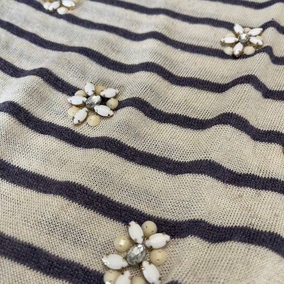 Loft Women's sheer sweater with crystal embellishment in size xs. - Picture 2 of 9